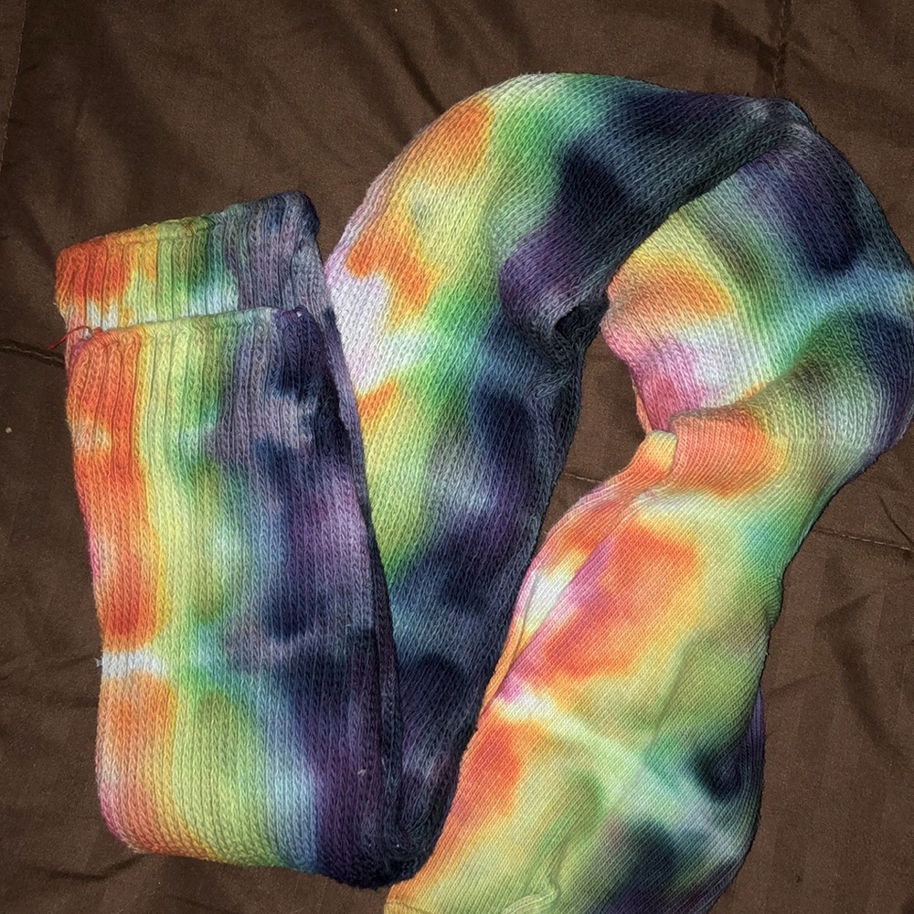 American Apparel Thigh High Socks Tie-Dye Punk OTK - Picture 5 of 5